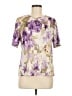 Blair 100% Polyester Floral Purple Short Sleeve T-Shirt Size M - photo 1