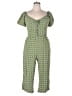 Luxology 100% Rayon Hearts Green Jumpsuit Size XL - photo 1