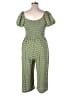 Luxology 100% Rayon Hearts Green Jumpsuit Size XL - photo 2