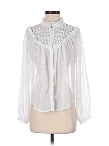Aqua Long Sleeve Blouse (view 1)
