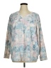 Evri Blue Long Sleeve Henley Size 1X - photo 1
