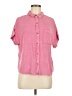 Double Zero 100% Rayon Pink Short Sleeve Button-Down Shirt Size M - photo 1
