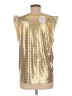 Cotton Bleu Metallic Gold Short Sleeve Top Size M - photo 2