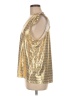 Cotton Bleu Metallic Gold Short Sleeve Top Size M - photo 5