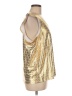 Cotton Bleu Metallic Gold Short Sleeve Top Size M - photo 4