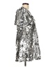 Arose Studio 100% Polyester Metallic Silver Cocktail Dress Size Lg Petite - photo 4