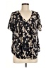 Sienna Sky 100% Polyester Black Short Sleeve Blouse Size M - photo 1