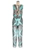 Sweet Storm 100% Polyester Graphic Teal Jumpsuit Size S - photo 2