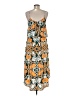 H&M 100% Polyester Print Orange Casual Dress Size 8 - photo 2