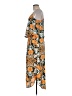 H&M 100% Polyester Print Orange Casual Dress Size 8 - photo 5
