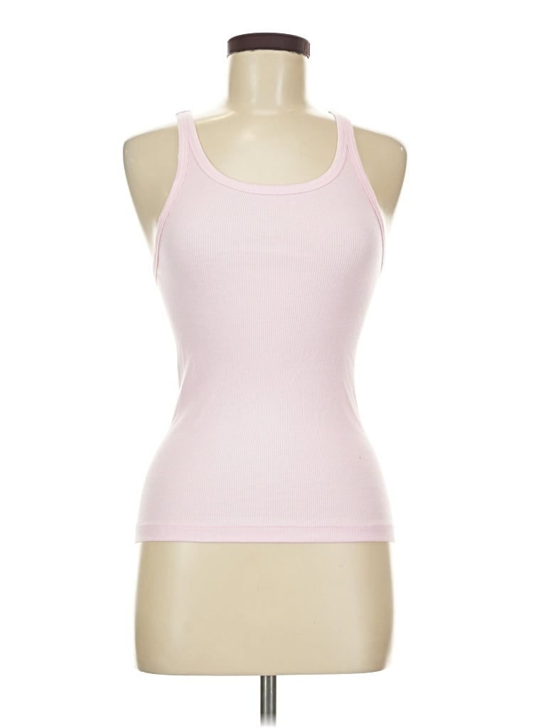 Pre-owned Something Navy Tank Top Pink Halter Neckline Tops