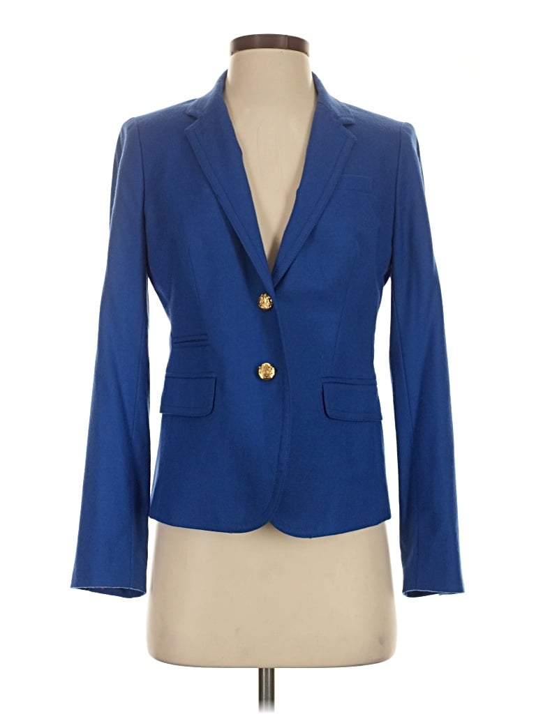Pre-owned Jcrew Wool Blazer Jacket In Blue