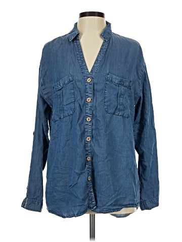 C'est Toi Long Sleeve Button-Down Shirt (view 1)
