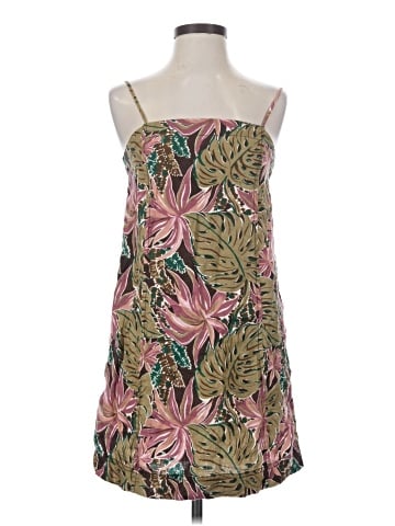 Madewell 100% Linen Goldie Mini Dress in Brushstroke Monstera (view 1)