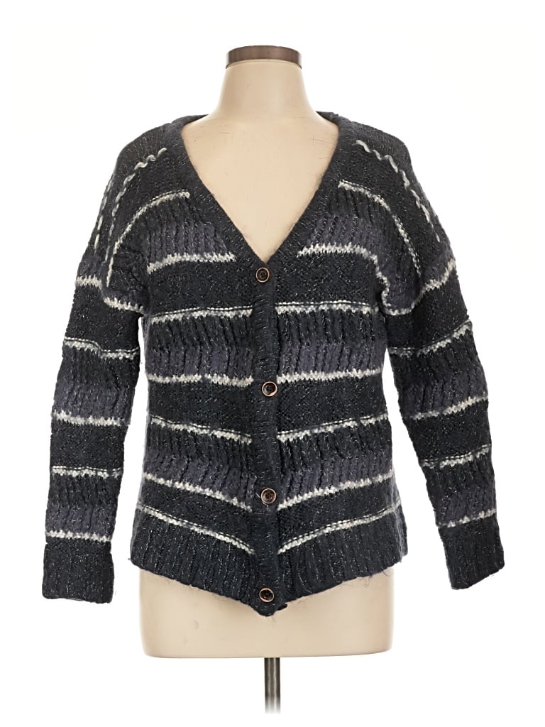 Pre-owned Roxy Cardigan Sweater In Gray