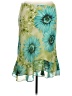 Unbranded 100% Polyester Floral Green Casual Skirt Size 14 - photo 1