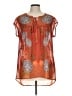 DR2 100% Polyester Orange Short Sleeve Blouse Size L - photo 1