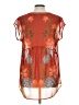 DR2 100% Polyester Orange Short Sleeve Blouse Size L - photo 2