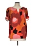 DR2 100% Polyester Orange Short Sleeve Blouse Size L - photo 1