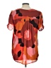 DR2 100% Polyester Orange Short Sleeve Blouse Size L - photo 2