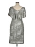 Connected Apparel Metallic Silver Cocktail Dress Size 14 - photo 2
