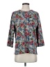 BonWorth 100% Polyester Floral Gray 3/4 Sleeve T-Shirt Size S - photo 1