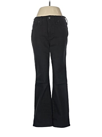 Madewell Kick Out Crop Jeans in Black Rinse Wash (view 1)
