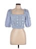 En Saison 100% Polyester Blue Short Sleeve Blouse Size L - photo 1