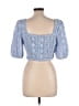 En Saison 100% Polyester Blue Short Sleeve Blouse Size L - photo 2