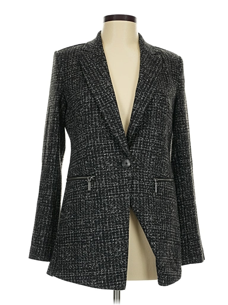 Pre-owned Nic + Zoe Blazer Jacket In Gray