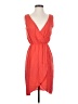Buttons Solid Orange Casual Dress Size S - photo 1