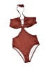 Unbranded Solid Brown One Piece Swimsuit Size M - photo 1