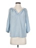 Max Studio 100% Silk Blue 3/4 Sleeve T-Shirt Size XS - photo 1