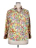 Foxcroft 100% Cotton Floral Yellow Long Sleeve Blouse Size 18w - photo 1