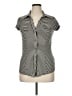 Cache Stripes Black Short Sleeve Blouse Size XL - photo 1