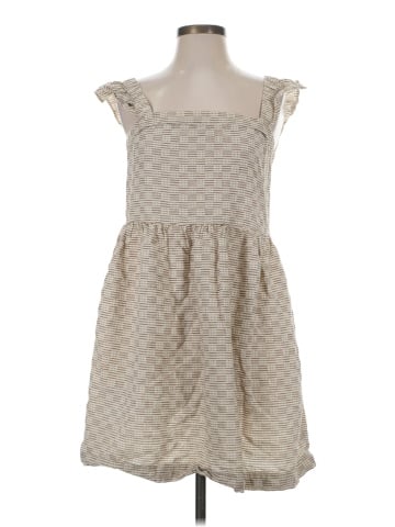 Madewell Flutter-Sleeve Square-Neck Mini Dress in Striped Jacquard (view 1)
