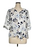 AB Studio 100% Rayon Blue Short Sleeve Blouse Size 0X - photo 1