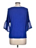 Attention Blue 3/4 Sleeve Top Size L - photo 2