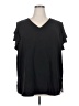 Adrianna Papell 100% Polyester Black Short Sleeve Top Size 2X - photo 1