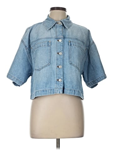 Madewell Denim Short-Sleeve Shirt-Jacket in Ahern Wash (view 1)