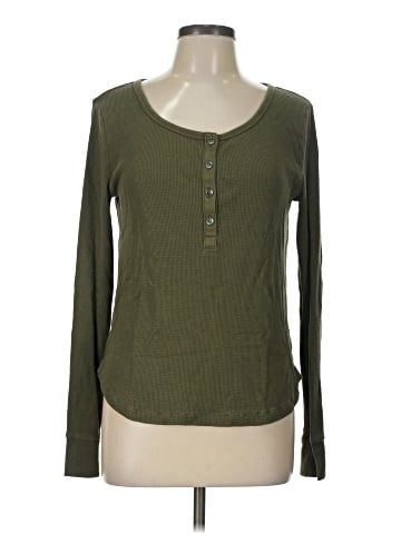 Madewell Waffle-Knit Scoopneck Henley Tee (view 1)