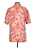 One World 100% Cotton Tropical Pink Short Sleeve Blouse Size L - photo 2