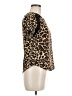 Timing 100% Polyester Animal Print Brown Short Sleeve Blouse Size M - photo 4