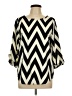 Everly 100% Polyester Chevron-herringbone Black 3/4 Sleeve Blouse Size L - photo 1