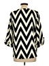 Everly 100% Polyester Chevron-herringbone Black 3/4 Sleeve Blouse Size L - photo 2