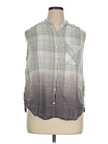 a.n.a. A New Approach Sleeveless Button-Down Shirt (view 1)