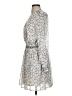 Greylin 100% Polyester Graphic Silver Cocktail Dress Size XS - photo 5
