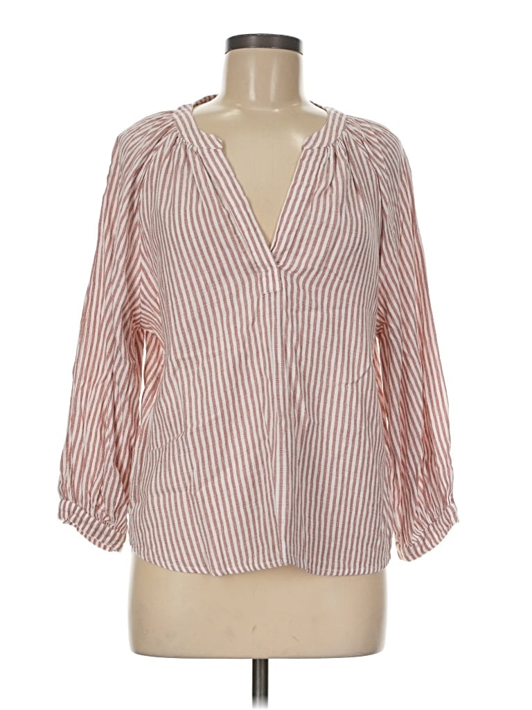 Pre-owned Evereve 3/4 Sleeve Blouse In Pink
