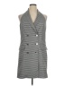 DKNY Houndstooth Aztec Or Tribal Print Checkered-gingham Chevron-herringbone Gray Casual Dress Size 14 - photo 1