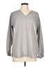 Lands' End 100% Polyester Gray Long Sleeve Blouse Size 12 - photo 1